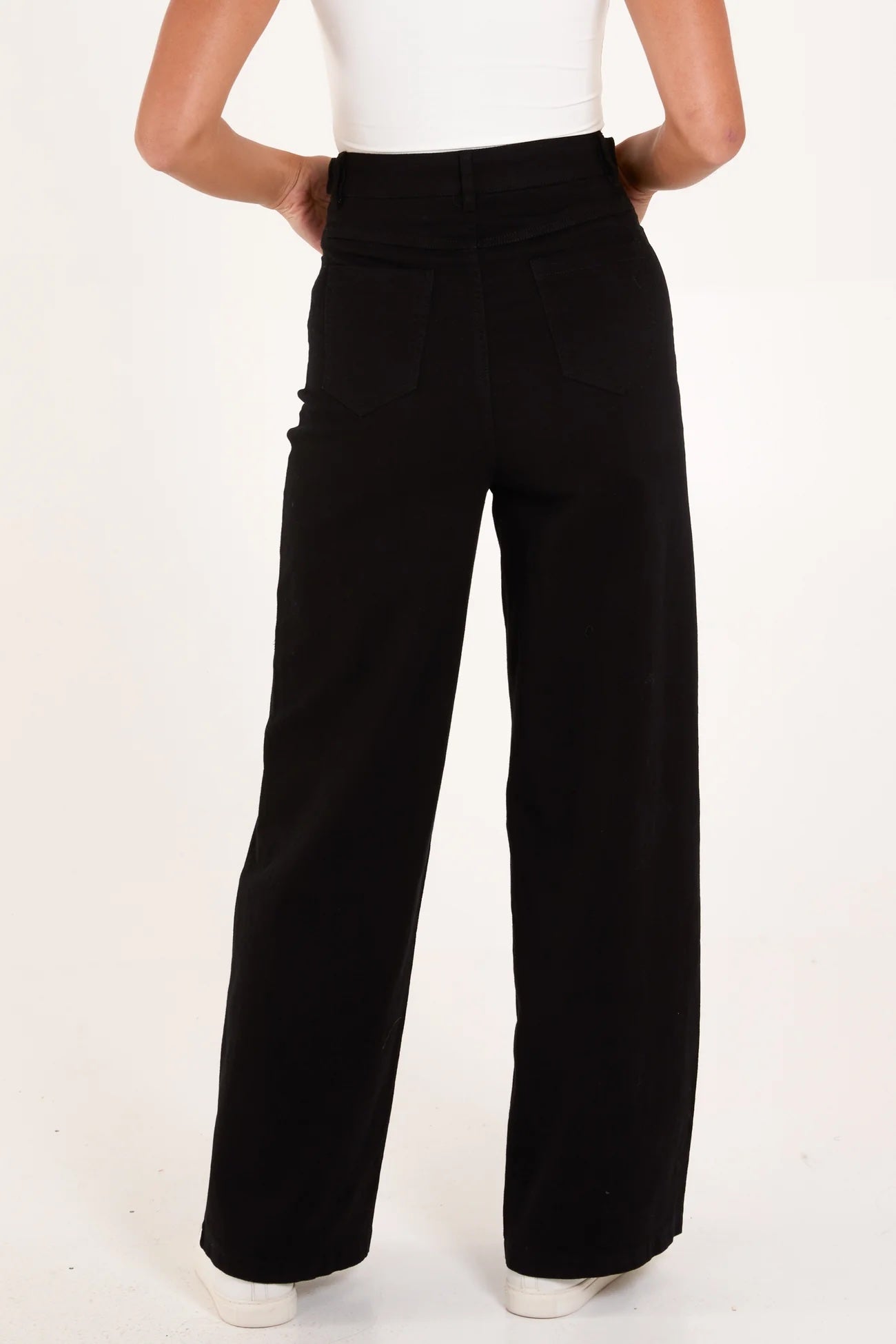 Wide Leg Women's Jeans - Black
