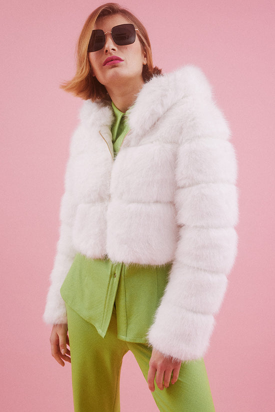 FMBHJ495A-02 - Handmade Bamboo Lyocell Faux Fur Hoodie Jacket