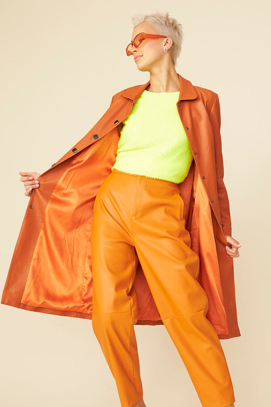 SUDTR565A-D08 - Faux Suede Maxi Trench Coat