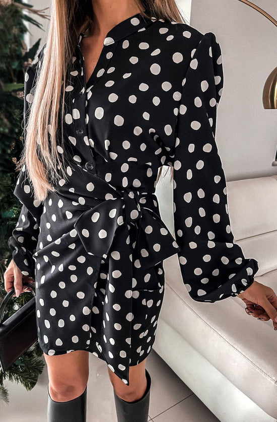 Deborah Polka Dot Wrap Mini Dress